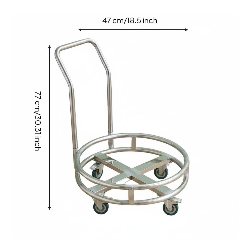 Stainless Steel Soup Bucket Cart Wheeled Insulated Trolley Food Service