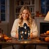 Halloween Haunted House Lighted Decoration with Ghost Figures and Pumpkin Accents Battery Operated Indoor Tabletop Display for Seasonal Party