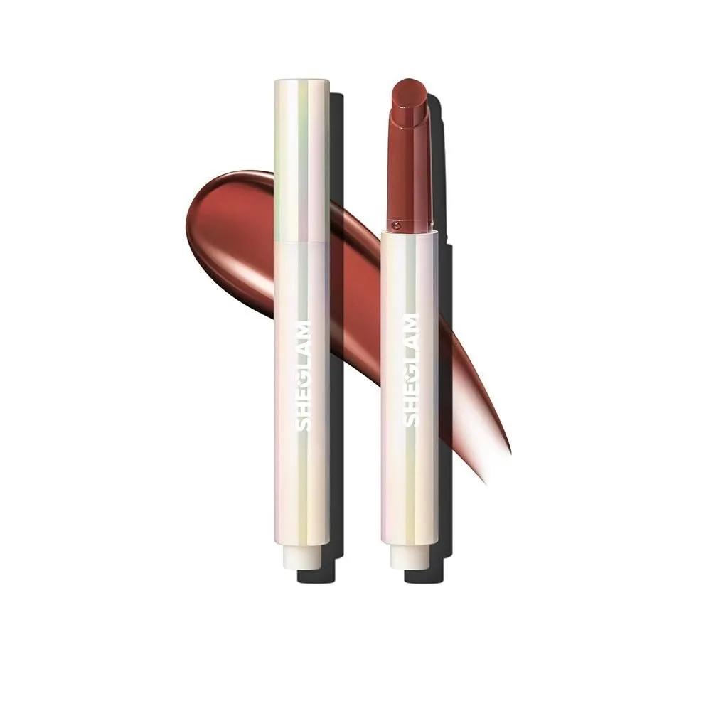 Sheglam Lipstick 2-Pack Sepia Kiss SHEGLAM PoutPerfect Moisturizing Solid Lip Gloss Non-Sticky Lipstick