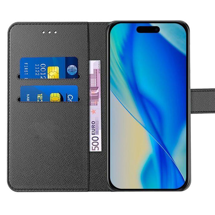 Coque pour iPhone 17 Pro Max - BOOLING - Protection Antichoc Synthécuir Noir - 2 Verres Trempés