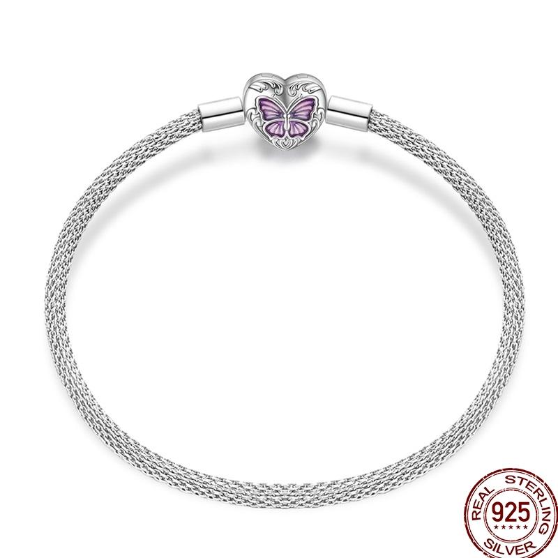 925 Sterling Silver 17-20CM Original Bracelets Heart Moon Sun Clasp Bead Charm Bracelet Fit DIY Charms Beads for Women Jewelrys