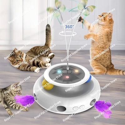 New Multi-functional Electric Cat Toy Self-hi To Relieve Boredom Automatic Intelligent Cat Teaser Cat Turntable To Tease Cats