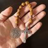 Segensreiche Holz-Gebetskette Gebet Heiliger Benedikt Rosenkranz Kruzifix Perlen Medaille Katholisches Gebet