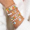 Bohemian Colored Rice Beads Eye Ten-piece Set Dopamine Exaggerated Beaded Bracelet Wholesale Women