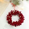Christmas Ornaments Red Flocking Bell Wreath Snowfall Elk Pendant Snowy Winter Decor for Tree Hanging