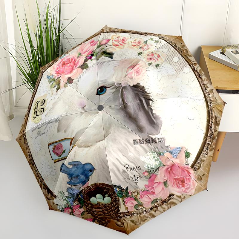 Lively Rabbit Automatic Folding Umbrella Compact, Lightweigh Perfect for Outdoor Adventures and Travel as a Thoughtful Gift for Friends and Family