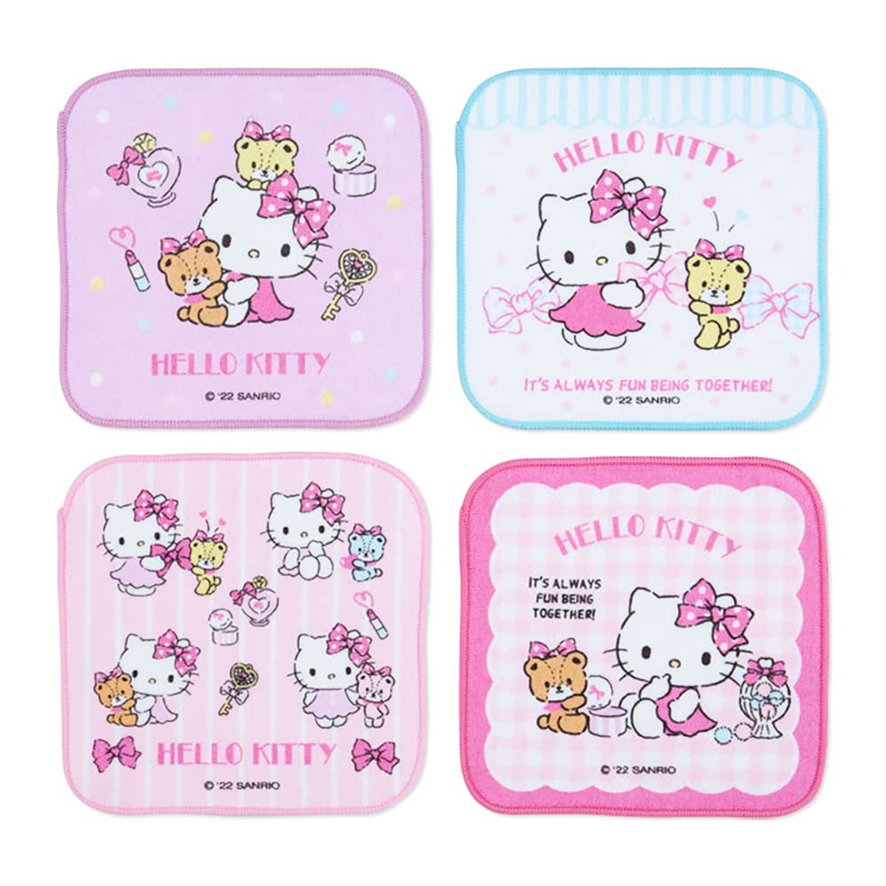 Sanrio Sanrio Petit Towel Set of 4 Hello Kitty Hello Kitty Washable Character Towels 16 x x 16 cm 631124 SANRIO (SANRIO) Kitty-chan 0.2