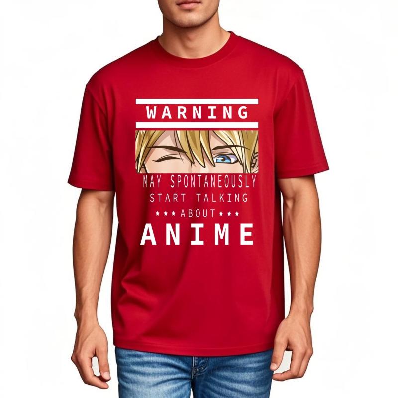 Summer top Relaxed Fit For men Oneck tshirt Brand Warning May Spontaneously Start Talking About Anime Stylish Unisex Tshirt
