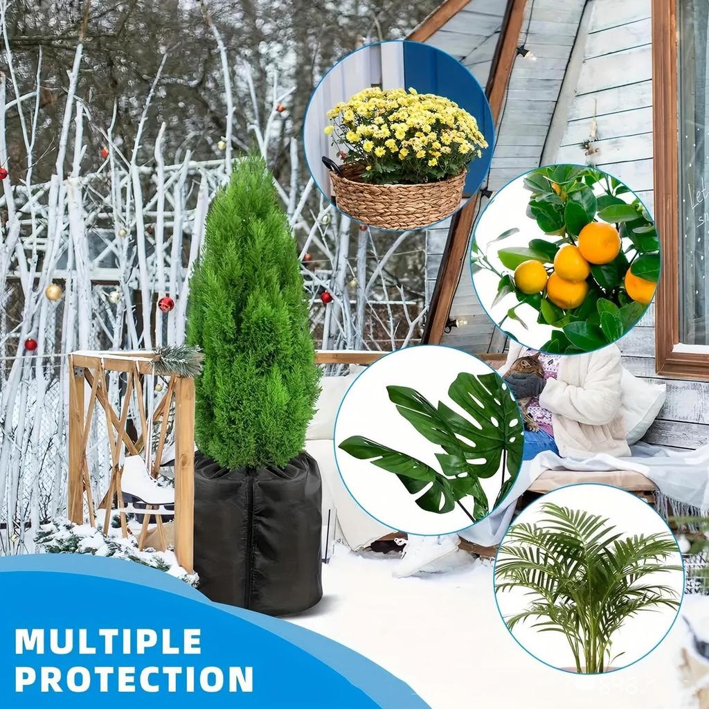 Plant Covers Reusable Flower Protective Bag with Zipper and Drawstring Frost Protection Covers for Garden Fruit Tree Potted
