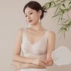 New national style relief jacquard wide shoulder seamless underwear women gather without steel ring thin soft support anti-sagging beautiful back bra