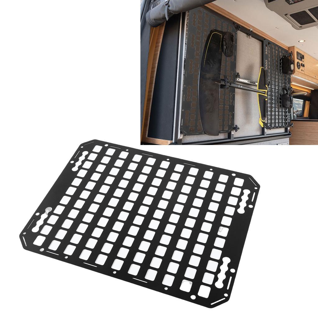Truck Bed Molle Panel Aluminum 18.27x22.99x0.08in   Storage   Tools Rack for Sedans SUVs Pickups Trucks RVs Trailers