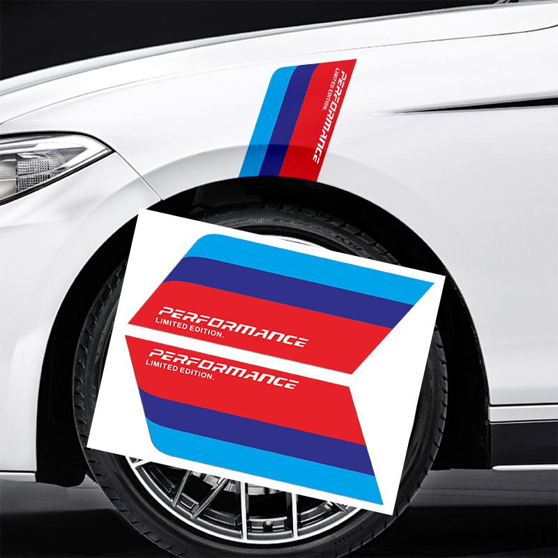 2 Stück Autoaufkleber Performance Limited Edition Kotflügel Auto Dekorativer Aufkleber für BMWs M3 M5 M6 X1 X3 X5 E34 E39 E36 E60 E90 E46