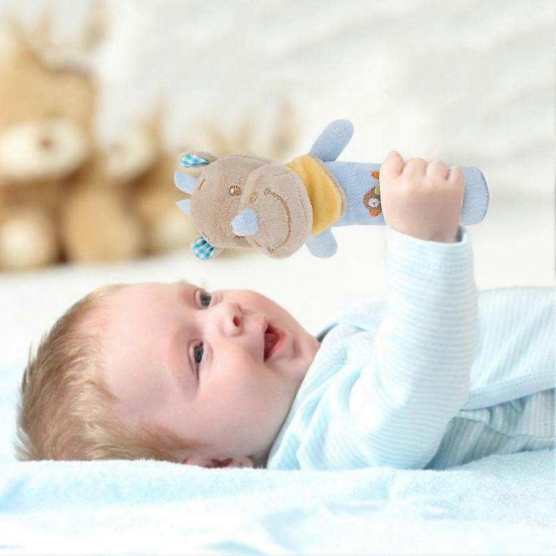 Cartoon Animal Style Baby Infant Rattle Soft Plush Toy Newborn Crib Doll (Rhino)