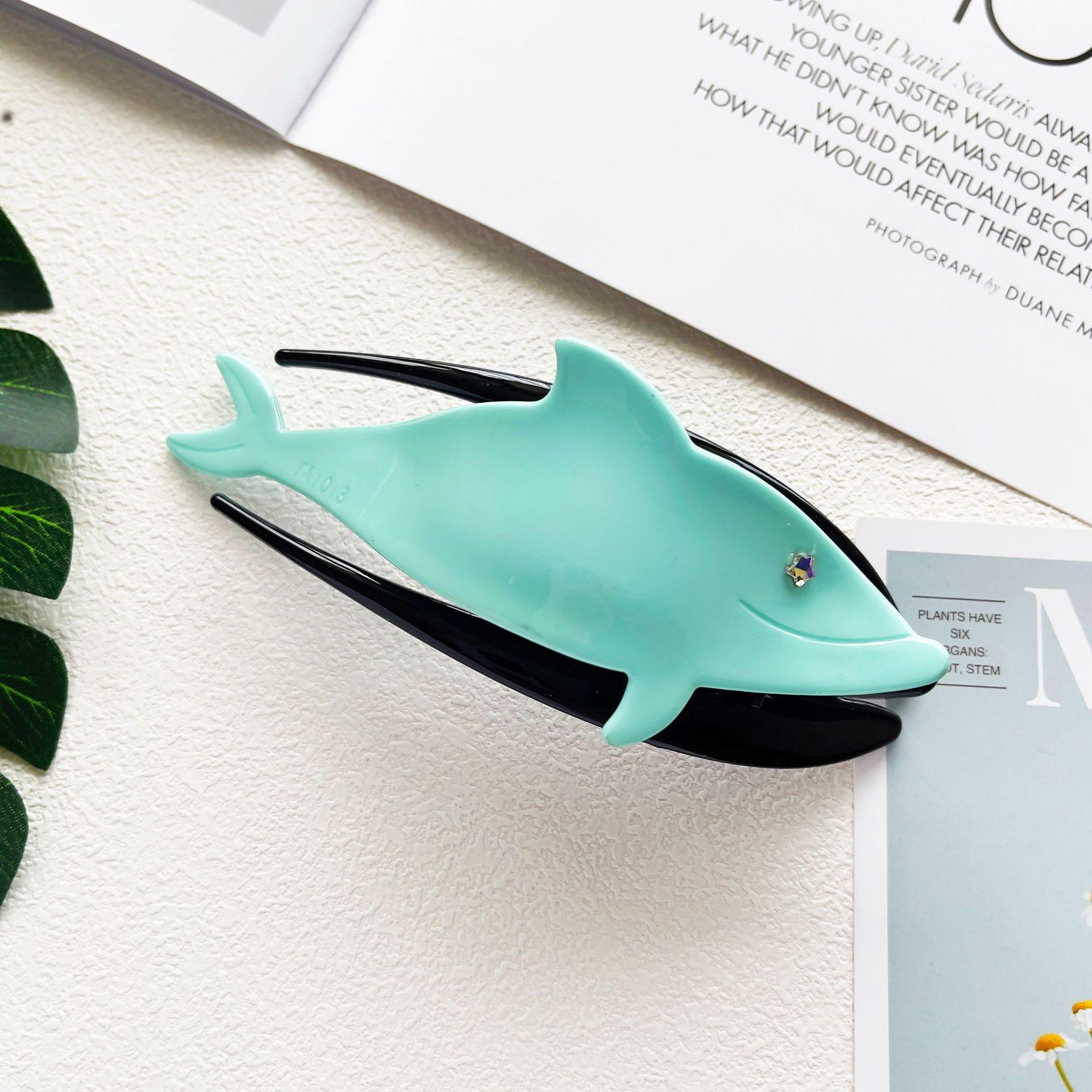 

1 шт. ацетатная заколка-клипса «дельфин» типа «ласточкин хвост», большая горизонтальная клипса, универсальный зажим для волос на затылке, подходит для густых волос