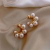 2023 New Exquisite White Flower Splicing Hoop Earrings for Women Fashion Versatile C Earrings Korean Trend Elegant Jewelry