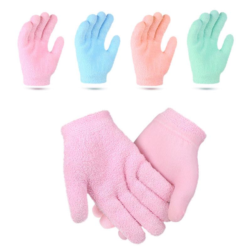 Four-color Feather Yarn Knitted Plant Gel Gloves Men's and Women's Gel Gloves