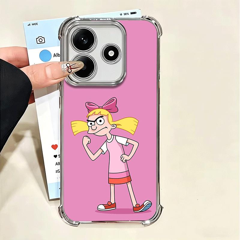 

Cartoon Hey Arnold Helga Plating Phone Case For Xiaomi Poco X5 X6 X7 X8 Pro Max F8 Ultra F7 M8 M7 M5S Redmi 15C 15 14C 13C 13 X3 Xiaomi Poco X5 Pro