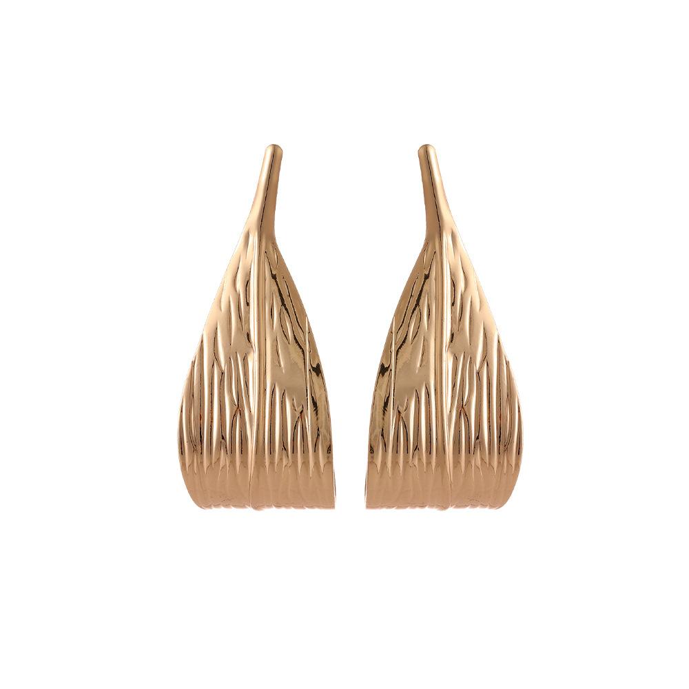 Individual Cold Wind Niche Earrings Metal Texture Curled Leaf Earrings Premium Light Luxury Earrings Earrings Earrings