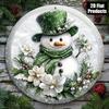 Vintage Metal Tin Sign Snowman Wall Art for Bar Cafe Living Room Office Christmas Halloween Party Decor