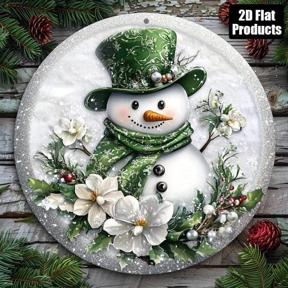 Vintage Metal Tin Sign Snowman Wall Art for Bar Cafe Living Room Office Christmas Halloween Party Decor