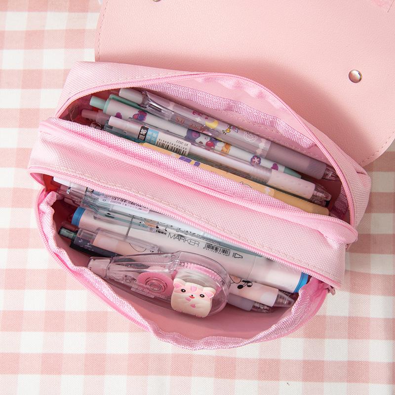 Cute Cat Large Capacity Stress Relieving Pencil Case Big Pencil Box Portable Bag