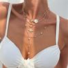 Bohemian Starfish Shell Conch Pendant Necklace for Women Imitation Pearl Charm Chain Necklace Beach Jewelry Vacation Gift
