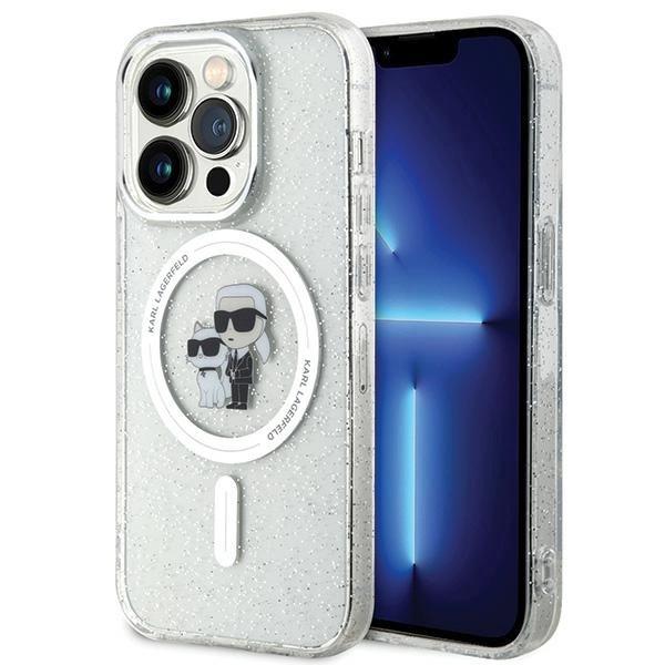 Karl Lagerfeld Klhmp15Lhgkcnot Iphone 15 Pro 6.1 Transparent Hardcase Karl&Choupette Glitter Magsafe