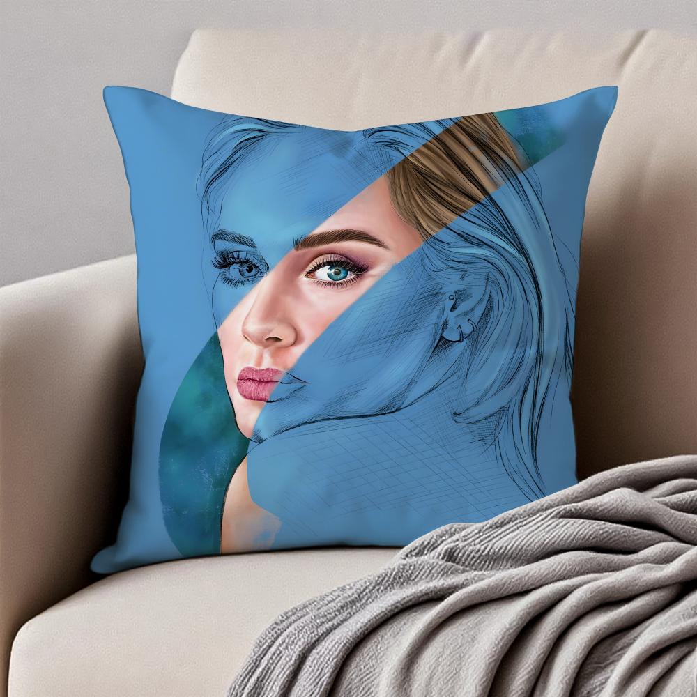 POP Singer AAdele Adkins Cushion Cover Pillowcase Antidustmite Invisible Zipper Short Plush Sofa Cushion