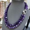 10Mm Natural Amethyst Large Particle Double-Layer Removable Necklace Sweater Chain Knotted, A Variety Of Ways To Wear
