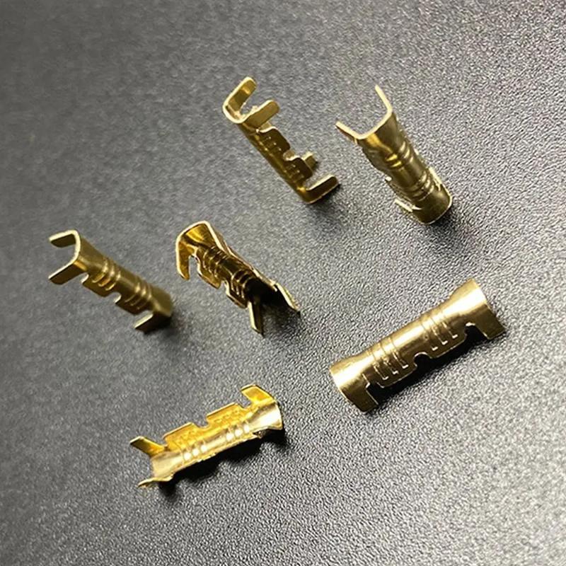 50/100/200pcs Gold Color Teeth Fascia Terminal Terminal Line Cold Terminal Connectors Cold Inserts Wiring Tab