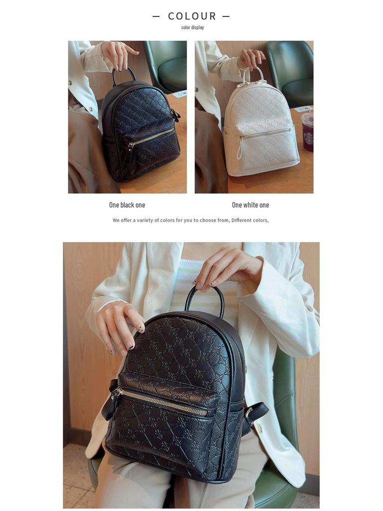 2025 Autumn/Winter Women's Fashion PU Embossed Trendy Backpack