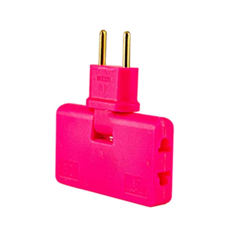 

1-4 шт. Вращающаяся вилка Конвертер ЕС Один в три 180 градусов Удлинитель Разветвитель Тонкий Беспроводной Адаптер для розетки Легкий Удобный розовый