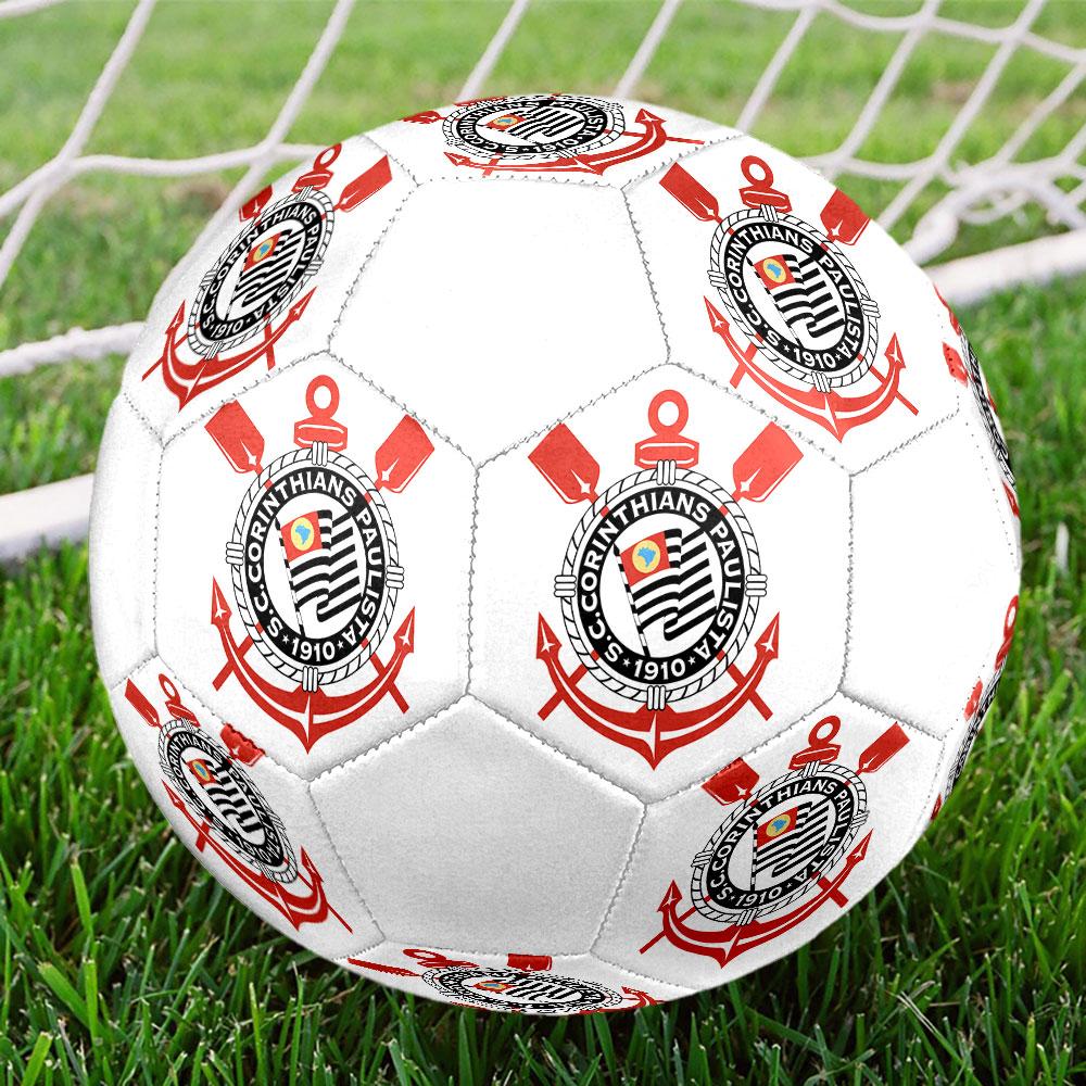 Corinthians Size 5 Soccer Ball, Machine-Stitched PVC, Durable & High Bounce, All Ages Fit, Fan Merchandise, Matches & Outdoor Use.