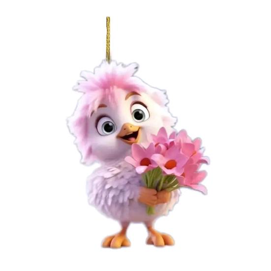 Yousheng Animal Christmas Ornament 2D Flat Acrylic Cartoon Animal Pendant Animals Pattern Hanging Ornament for Christmas Tree Car Decor