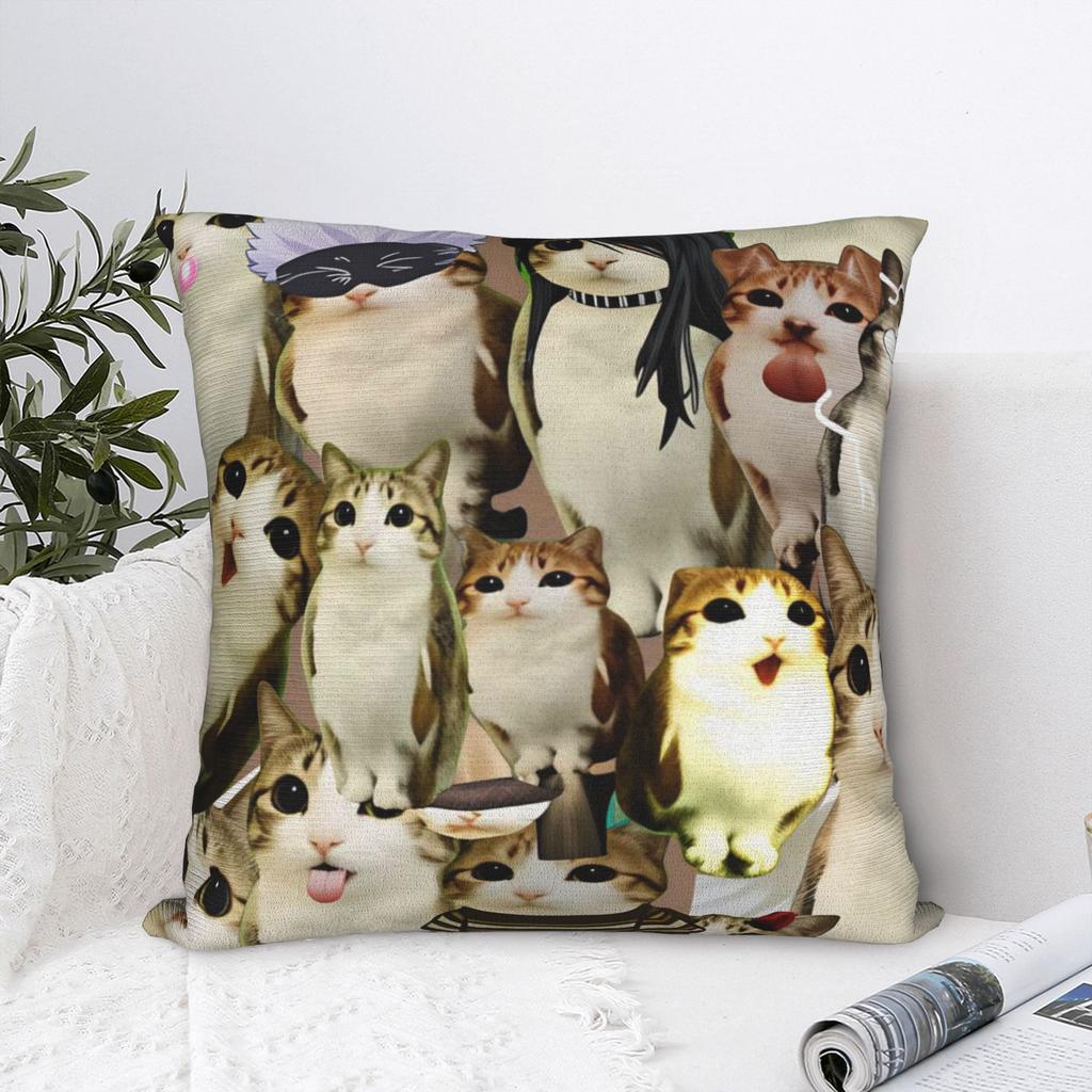 Meowl Funny Cute Cat Owl Pillow Cover Morden Pillow Case For Living Room Sofa Graphic Cushion Cover Gift