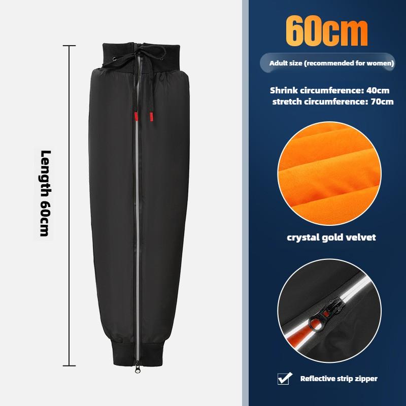 40/60/70cm Winter Motorcycle Knee Brace Thicken Warm Windproof Protection Leg Warmers Fleece Windshield Leg Cover Cycling Guard 60cm