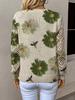 Elegant Bohemian Floral V-Neck Long Sleeve Sweater Pullover