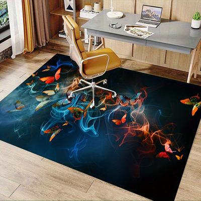 1pc. Colorful Butterfly Home Decor Rug, Office Carpet, Chair Mat, Outdoor Rug Gift for Nature Lovers