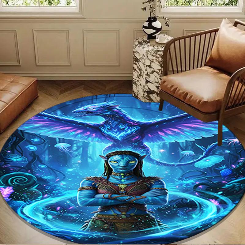 Fantasy Alien World Round Rug for Livingroom,Bedroom, Palyroom, Chair Rug, Area Rug, Circle Carpet, Large Size Decor Fan Christmas Gift