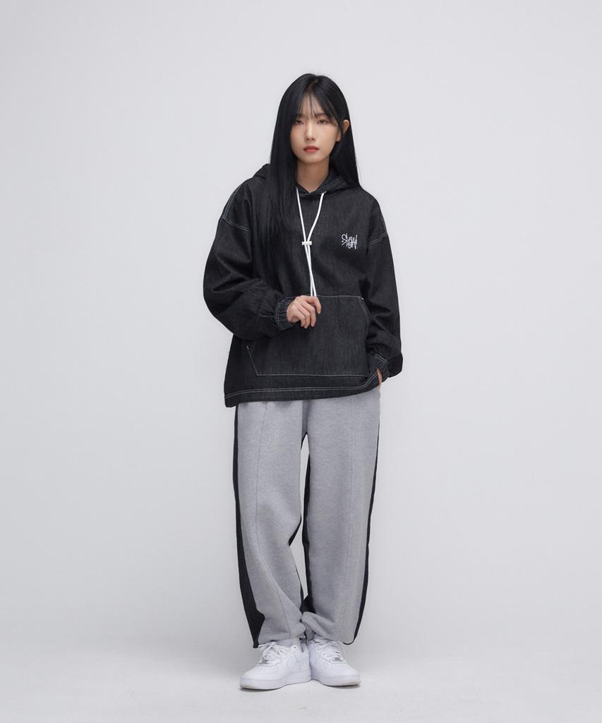 Denim Washed Hoodie_Black