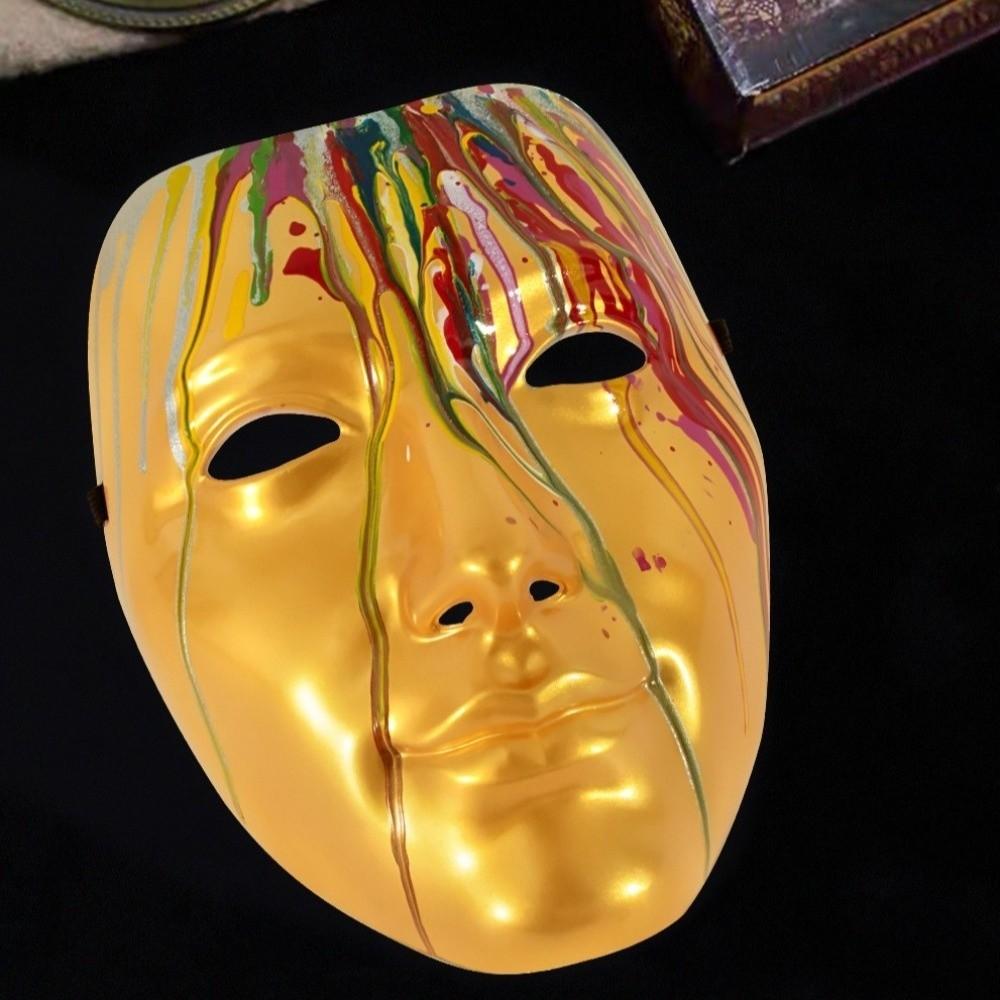 Flowing Phantom Paint Face Mask Plastic Anime Cosplay Props Personality Halloween Mask  Adult