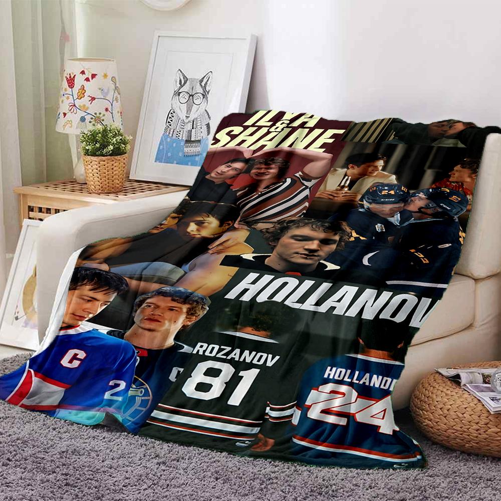 Hockey Players Action Blanket Soft Throw Blanket For Home Bedroom Bed Sofa Travel Office Solid Christmas Blanket