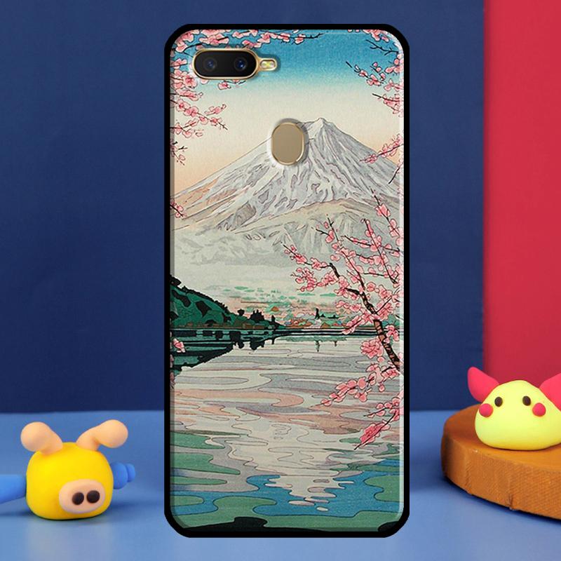 Ukiyo-e Japanese Style Art Case For Oppo A98 A78 A58 A15 A16 A17 A5 A9 A91 A52 A72 A76 A96 A74 A94 A54 S A57 A77 Cover