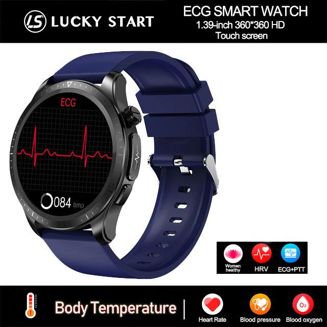 2024 New Heart Rate Smart Watch Men ECG PPG Body Temperature Monitor Blood Pressure Healthy Waterproof Smart Watch