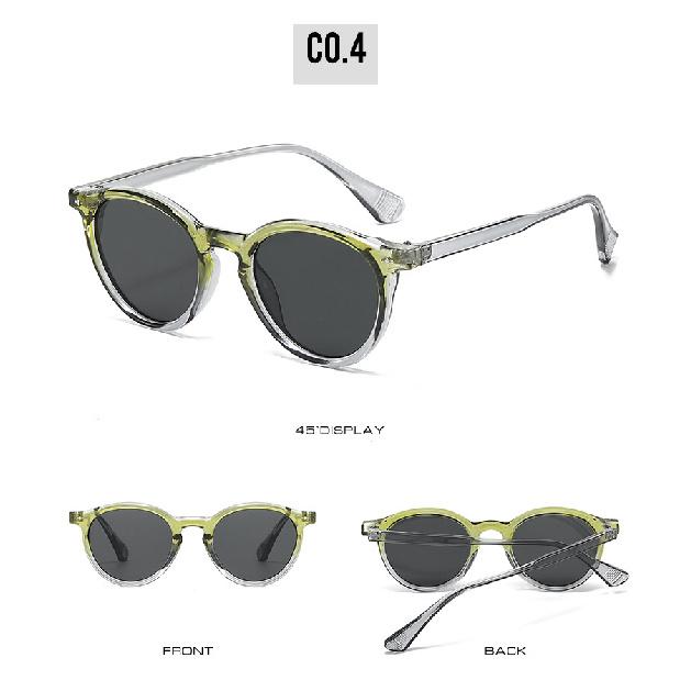 Retro round-frame, plain-lens glasses for women, with blue light blocking, a stylish and vintage design that can be fitted with prescription lenses