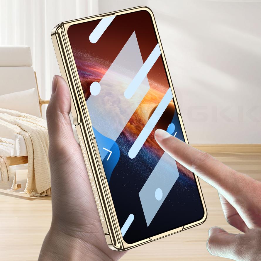 Magnetic Hinge Holder Plating Case For Honor Magic V6 Front Screen Glass Wireless Charge Plastic Clear Cover For Magic V5 Case