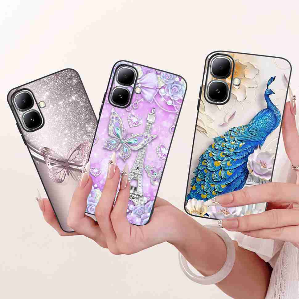 For Infinix Smart 20 4G X6840 X6840B Case Cartoon Cat Dinosaur TPU Black Cover For  Infinix Smart20 smart 20 4G Phone Casing