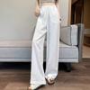 Summer Thin Linen Wide Leg Pants Women's High Waist Drape Premium Casual Cotton Linen White Straight Pants