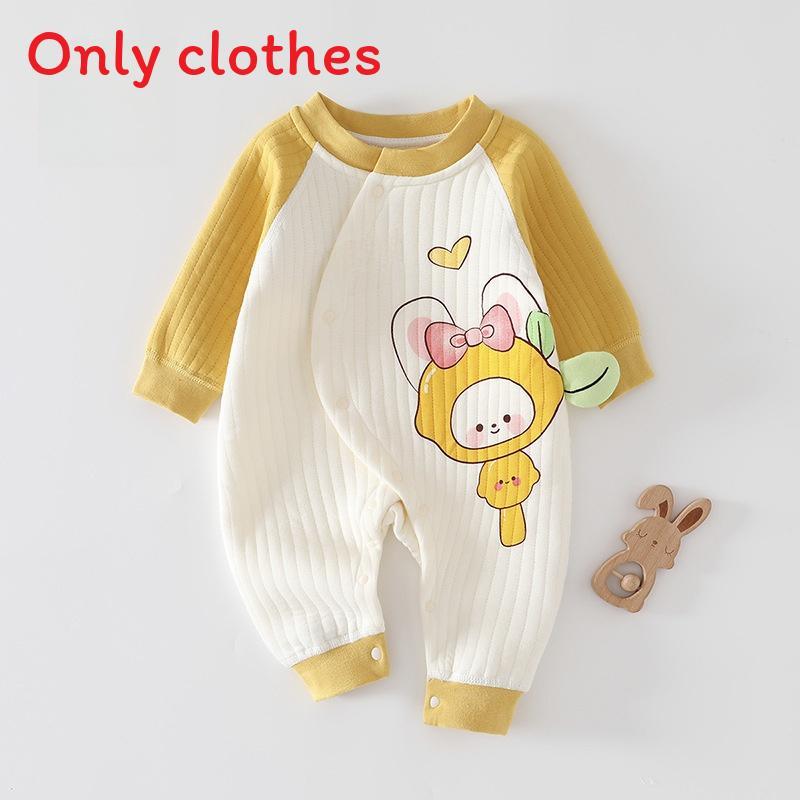 Baby Warm Fleece Baby Romper With Cartoon Animals Print Design For Winter And Autumn Newborns Baby Clothes