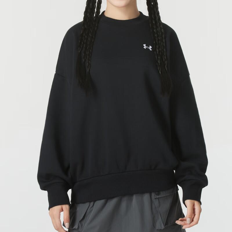 Under Armour Sports Lifestyle Series Training Comfortable Breathable Casual Pullover Sweatshirt Women Sweatshirt Black 1387235-001
